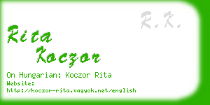 rita koczor business card